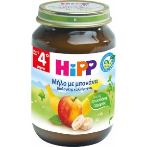 Hipp  Bio Φρουτόκρεμα Μήλο με Μπανάνα 4m+, 190gr