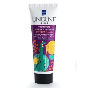 Intermed Unident Kids Toothpaste 1400ppm Fluoride με Γεύση Τσιχλόφουσκα 6+ Ετών, 50ml