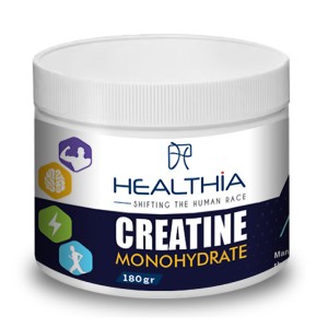 Healthia Creatine Monohydrate Συμπλήρωμα Διατροφής 100% Καθαρή Μονοϋδρική Κρεατίνη, 180gr