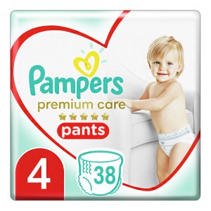 Pampers Premium Care Pants No.4 (9-15kg) Πάνες Βρακάκι, 38τεμ