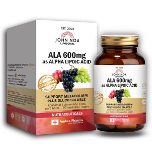 Eifron John Noa Liposomal ALA 600mg Συμπλήρωμα Διατροφής Με Αντιοξειδωτική & Αντιγηραντική Δράση, 60 κάψουλες