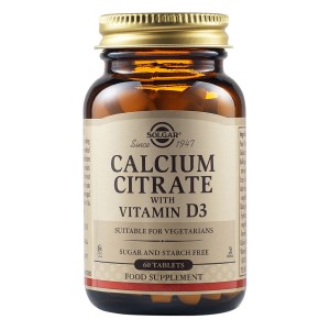 Solgar Calcium Citrate με D3 Συμπλήρωμα Διατροφής Κιτρικό Ασβέστιο με Βιταμίνη D3, 60δισκία