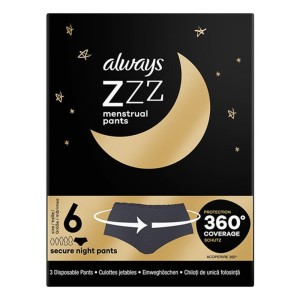 Always Menstrual Pants Εσώρουχα Περιόδου Νυκτός Μίας Χρήσης S/M, 3τμχ