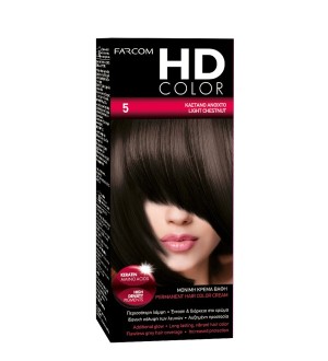 Farcom Βαφή Μαλλιών HD Color 60ml - No 5 Καστανό Ανοικτό
