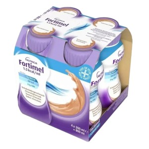 Nutricia Fortimel Forticare Sensations 1,5kcal Υπερθερμιδικό Σκεύασμα 12g Πρωτεϊνης Με Γεύση Σοκολάτα, 4x200ml