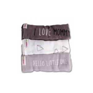 Minene Μουσελίνα Mommy/Daddy Καφέ-Λευκό-Γκρι 21385