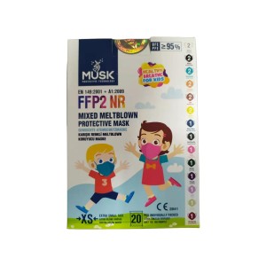 Musk Meltblown Protective mask FFP2 (KN95) Παιδικές Μάσκες Προστασίας Μιας χρήσης Διάφορα Χρώματα, 20τμχ