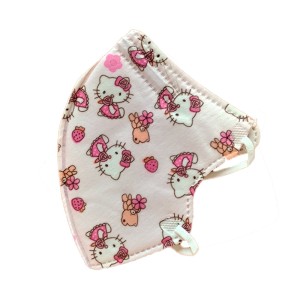 Παιδική Μάσκα Προστασίας KN95 Hello Kitty Ροζ, 1τμχ