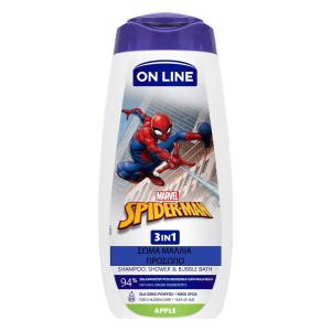 On Line Marvel Spider-Man 3In1 Apple Scent Moisturizing Shower Gel Ενυδατικό Αφρόλουτρο, 400ml