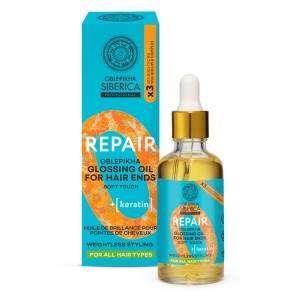 Natura Siberica Oblepikha Glossing Oil Λάδι Αναδόμησης με 3x Ιπποφαές & Κερατίνη για Άκρες Μαλλιών, 50ml