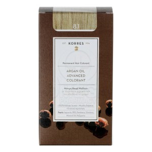 Korres Argan Oil Advanced Colorant Μόνιμη Βαφή Μαλλιών 8.1 Ξανθό Ανοικτό Σαντρέ, 50ml