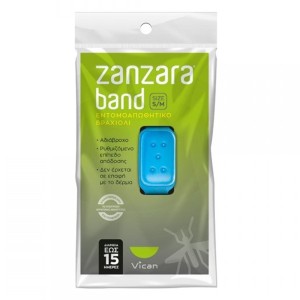 Vican Zanzara Band Εντομοαπωθητικό Βραχιόλι Σιλικόνης Μπλε Size S/M, 1τμχ