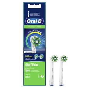 Oral-B Cross Action White Ανταλλακτικές Κεφαλές, 2τμχ.