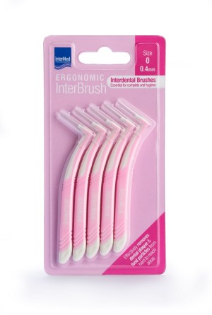 Intermed Ergonomic InterBrush Μεσοδόντια Βουρτσάκια Ροζ 0.4mm Μέγεθος 0, 5τμχ