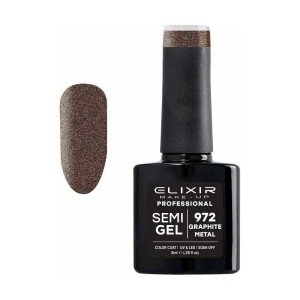 Elixir Semi Gel Ημιμόνιμο Βερνίκι 972 (Graphite Metal) 8ml
