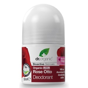 Dr. Organic Αποσμητικό σε μορφή roll-on με Βιολογικό Έλαιο Τριαντάφυλλου, 50ml