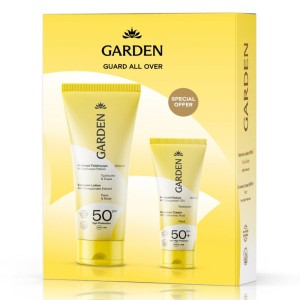 Garden Box Guard All Over Αντηλιακό Γαλάκτωμα με Εκχύλισμα Ροδιού Πρόσωπο & Σώμα SPF50 200ml + Αντηλιακή Κρέμα Προσώπου με Υαλουρονικό Οξύ SPF50+ 50ml, 1σετ