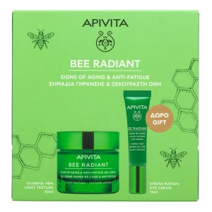 Apivita Promo Bee Radiant Κρέμα-Gel για Σημάδια Γήρανσης & Ξεκούραστη Όψη Ελαφριά Υφή, 50ml & Δώρο Κρέμα Ματιών για Σημάδια Γήρανσης & Ξεκούραστη Όψη, 15ml