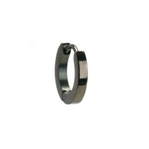 Borghetti Pharma Stainless Steel Σκουλαρίκια Κρικάκια σε Μαύρο Χρώμα 0801, 1 ζευγάρι	