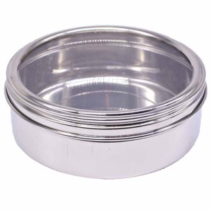 ΦΑΓΗΤΟΔΟΧΕΙΟ inox + ΚΑΠΑΚΙ ΔΙΑΦΑΝΕΣ (Φ17cm) - (203106)