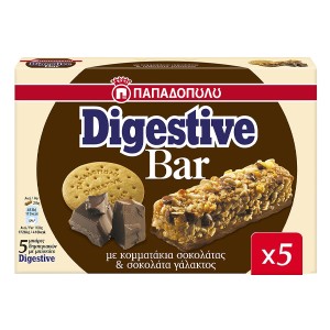 ΠΑΠΑΔΟΠΟΥΛΟΥ DIGESTIVE BARS (5x28gr.) - (ΣΟΚΟΛΑΤΑ)