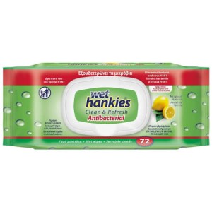 HANKIES ΥΓΡΑ ΜΑΝΤΗΛΑΚΙΑ 72τεμ. - (LEMON FRESH)