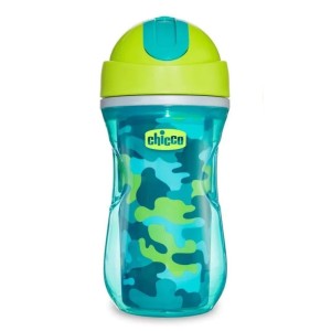 Chicco Sports Cup Κύπελλο με Καλαμάκι Σιλικόνης & Σύστημα Κλεισίματος Flip για 14m+ σε Σιελ Παραλλαγή, 266ml