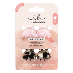 Invisibobble Happy Healthy Hair Σετ Κλιπς για Μαλλιά Clipstar Petit Four Λιλά, 4τμχ