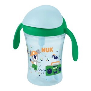 Nuk Motion Cup Εκπαιδευτικό Ποτήρι με Μαλακό Καλαμάκι, Πράσινο 8m+, 230ml