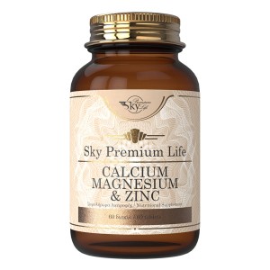 Sky Premium Life Calcium, Magnesium & Zinc, Εξειδικευμένο Συμπλήρωμα Διατροφής με Ασβέστιο, Μαγνήσιο και Ψευδάργυρο Για Γερά Και Δυνατά Οστά Και Δόντια, 60tbs