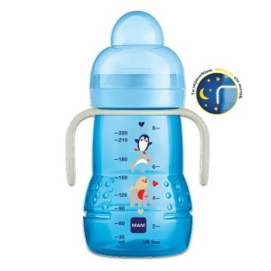 [dup] Mam Trainer+ Night Εκπαιδευτικό Μπιμπερό Πλαστικό με Λαβές Γαλάζιο 4m+, 220ml (9001616833557)
