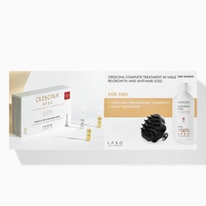 Labo Promo Crescina Transdermic HFSC 1300 Woman Αγωγή για Γυναίκες Αραίωση Πολύ Έντονη Τριχόπτωση, 20 Φιαλίδια x 3.5ml & ΔΩΡΟ Crescina Shampoo, 200ml & Συσκευή Μασάζ του Τριχωτού της Κεφαλής, 1τμχ