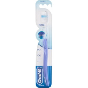 Oral-B 1-2-3 Indicator 35 Medium Χειροκίνητη Οδοντόβουρτσα Μέτρια Γαλάζια, 1τμχ