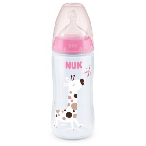 Nuk First Choice Plus Μπιμπερό Σιλικόνης με Δείκτη Ελέγχου Θερμοκρασίας Μπλε Κροκόδειλος 6-18m, 360ml