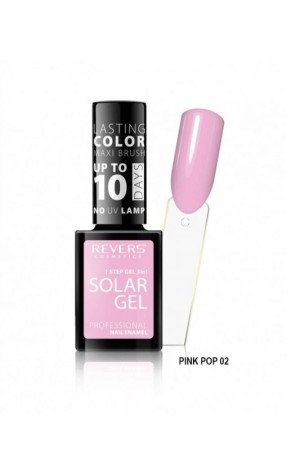 Revers Nail Polish Solar Gel Pink Pop Ημιμονιμο Βερνικι N02, 10ml