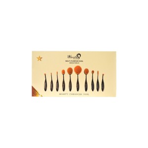 London Pride Multipurpose Oval makeup brush Σετ 10 πινέλων Mermaid Black