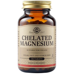 Solgar Chelated Magnesium 100mg Συμπλήρωμα Διατροφής με Χηλικό Μαγνήσιο, 100tabs