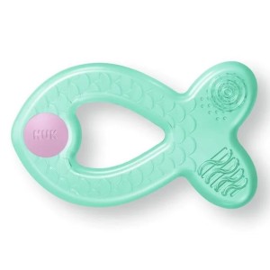 Nuk Extra Cool Δακτύλιος Οδοντοφυΐας Πράσινο με Ροζ Ψαράκι 3m+, 1τμχ