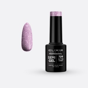 Elixir Professional Semi Gel Ημιμόνιμο Βερνίκι Νυχιών 729 Glitter Candy Shimmer, 5ml
