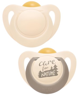 Nuk For Nature Πιπίλα Latex από 98% Φυσικές Πρώτες Ύλες 6-18m Κόκκινη, 2τμχ
