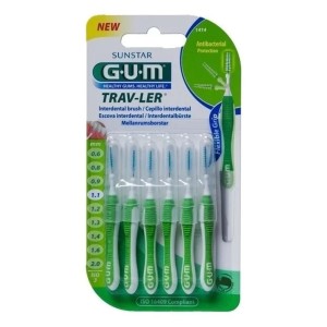 Gum 1414 Trav-ler Tapered Μεσοδόντια Βουρτσάκια 1.1mm 6τμχ