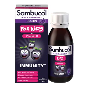 Olvos Sambucol for Kids Black Elderberry + Vitamin C Παιδικό Σιρόπι από Σαμπούκο για την Ενίσχυση του Ανοσοποιητικού, 120ml