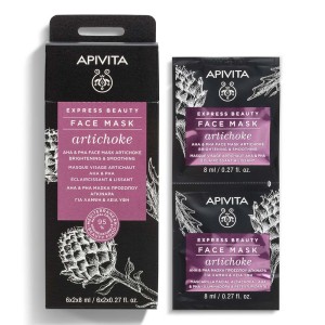 Apivita Express Mask AHA & PHA Μάσκα Προσώπου με Αγκινάρα για Λάμψη & Λεία Υφή, 16ml