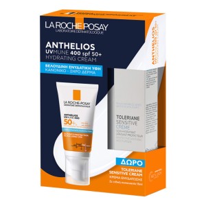 La Roche-Posay Anthelios UVMUNE400 Ενυδατική Κρέμα SPF50+ με Άρωμα & ΔΩΡΟ Ενυδατική κρέμα Toleriane Sensitive 15ml, 1σετ