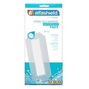 Alfashield Sterile Self Adhesive Waterproof Pads Αδιάβροχα Αποστειρωμένα Αυτοκόλλητα Επιθέματα 6Χ8cm, 5τμχ