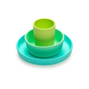 Melii Silicone Feeding Set Lime Σετ Φαγητού Σιλικόνης Πράσινο, 3τμχ