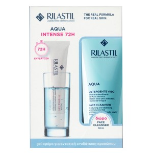 Rilastil Promo Aqua 72H Intensive Moisturizer Κρέμα-Gel Εντατικής Ενυδάτωσης 40ml & Δώρο Face Cleanser 50ml