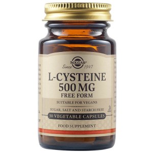 Solgar L-Cysteine 500mg Συμπλήρωμα Διατροφής με Αμινοξύ L-Κυστεϊνη για Υγιή Μαλλιά, Νύχια & Δέρμα Συμβάλλει στην Αποτοξίνωση του Ήπατος, 30veg.caps