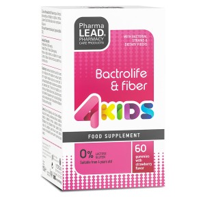 Pharmalead Bactrolife & Fiber 4kids Προβιοτικά με Γεύση Φράουλα, 60 ζελεδάκια