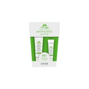 Babe Promo Κατά της Ακμής Stop Akn με Babe Mattifying Moisturiser Σμηγματορυθμιστική & Ενυδατική Κρέμα Προσώπου, 50ml & Spot Control Gel Τοπικής Δράσης για τις Ατέλειες, 8ml